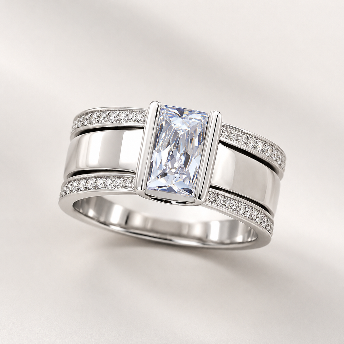 Clemence – Vintage-Ring mit eingebettetem Glas