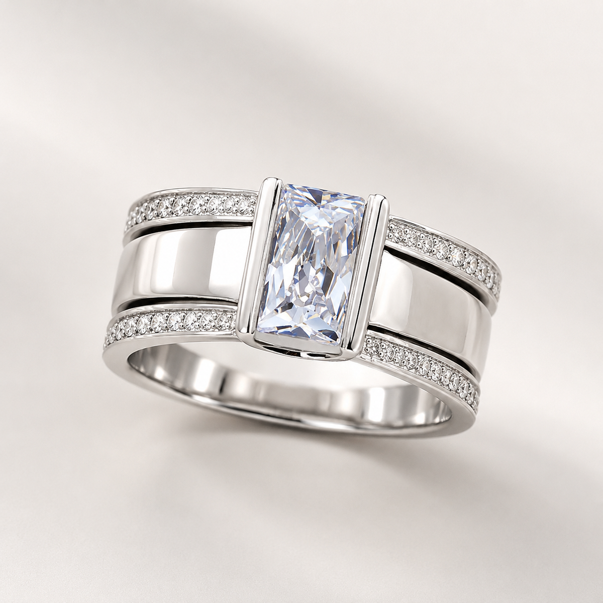 Clemence – Vintage-Ring mit eingebettetem Glas
