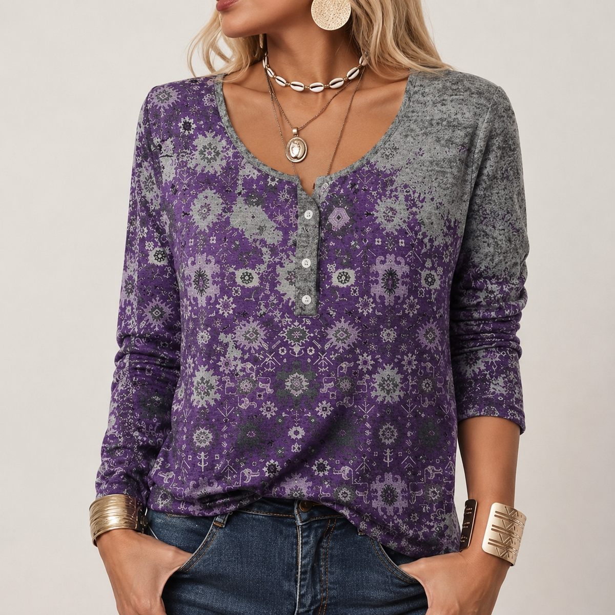 Hilde - Eleganter Pullover mit Aztekenmuster
