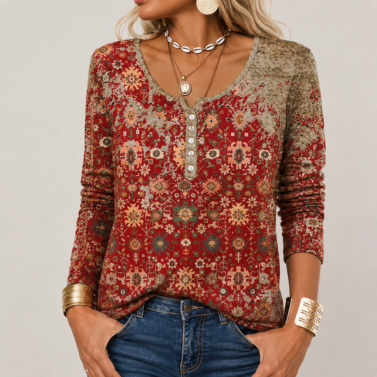 Hilde - Eleganter Pullover mit Aztekenmuster