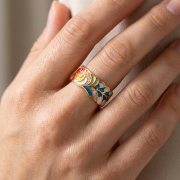Isolde – Ring mit handbemalten Blumen