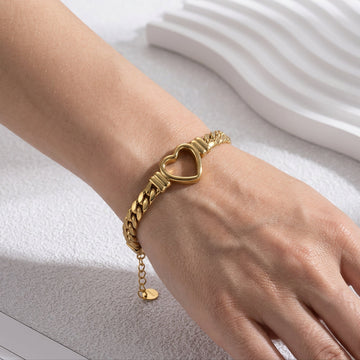 Hohlherz-Armband in Gold - Offenes Herzarmband