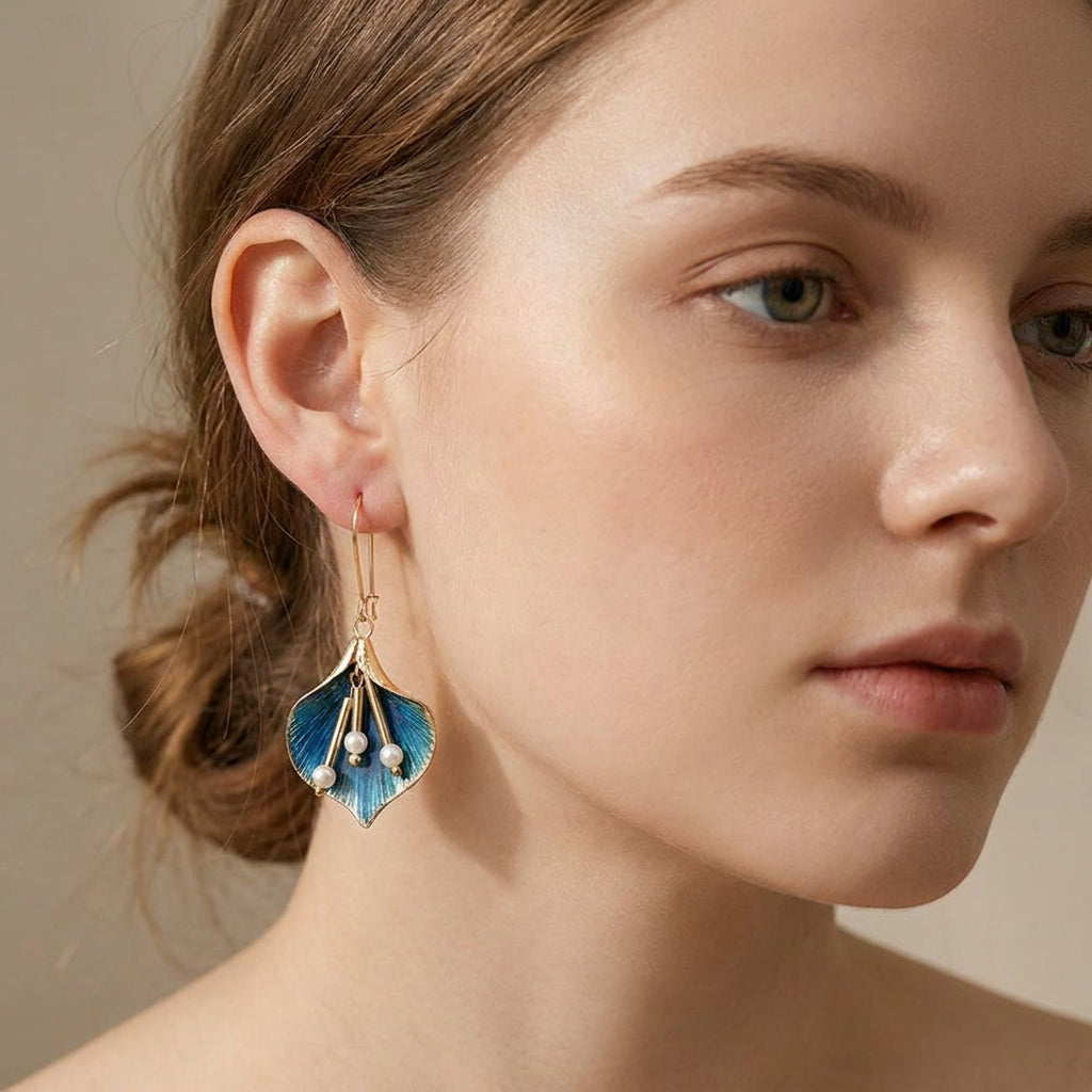 Yara – Vintage Silber Ohrringe mit Lotusblume
