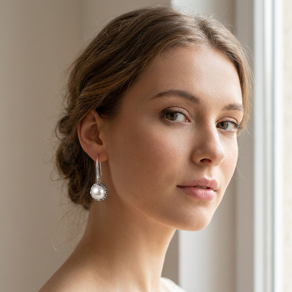 Rosalie – Ohrringe aus Edelstahl und Perlen