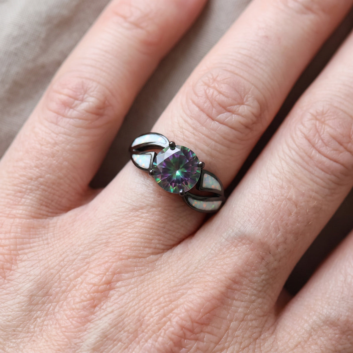 Mirella – Bunter Ring aus Opal und Topas