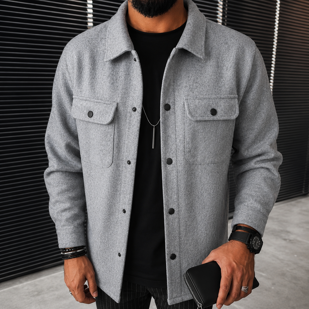 Finn - Lässiges Herren-Overshirt mit Knopfverschluss