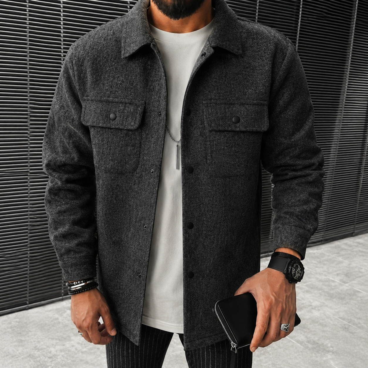 Finn - Lässiges Herren-Overshirt mit Knopfverschluss
