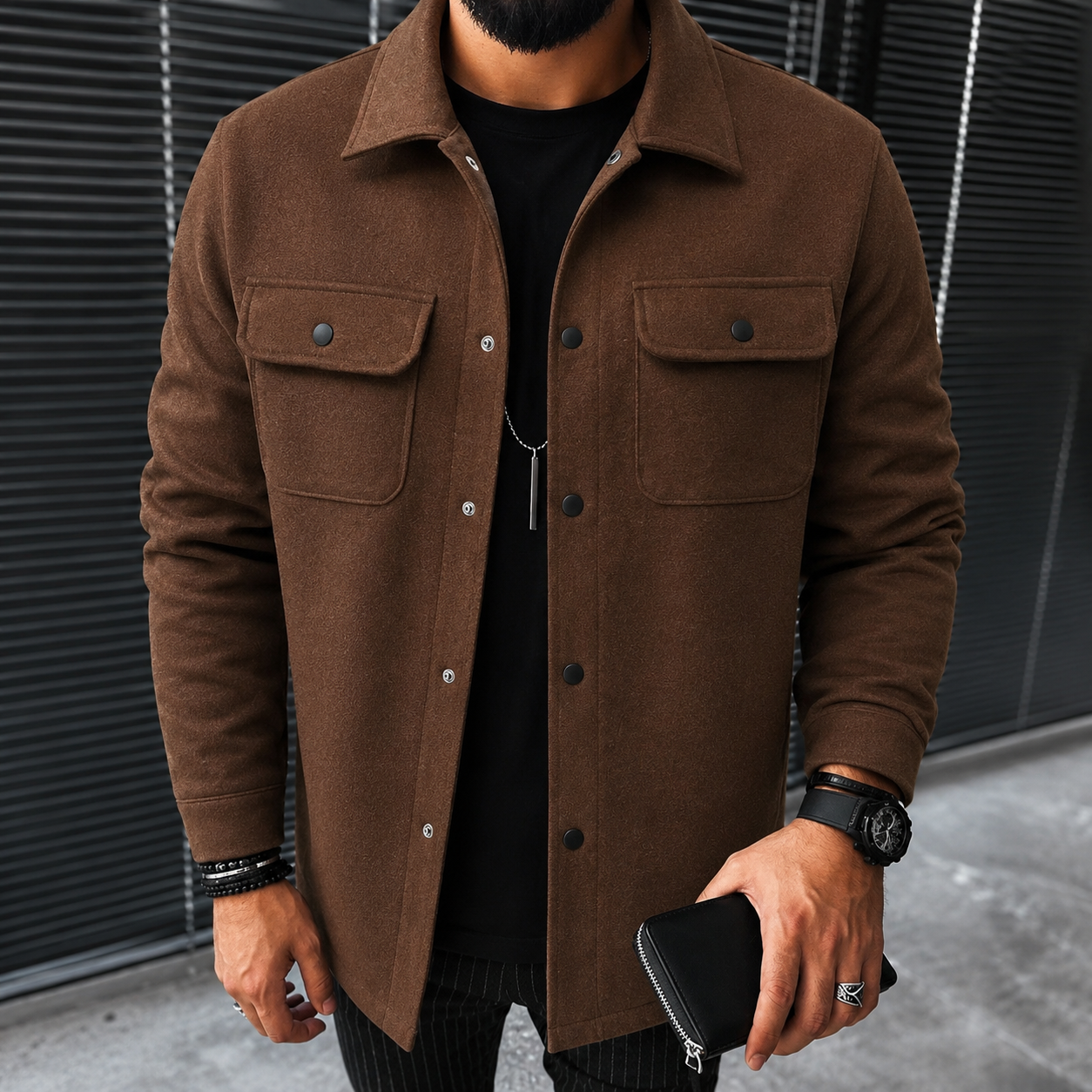 Finn - Lässiges Herren-Overshirt mit Knopfverschluss