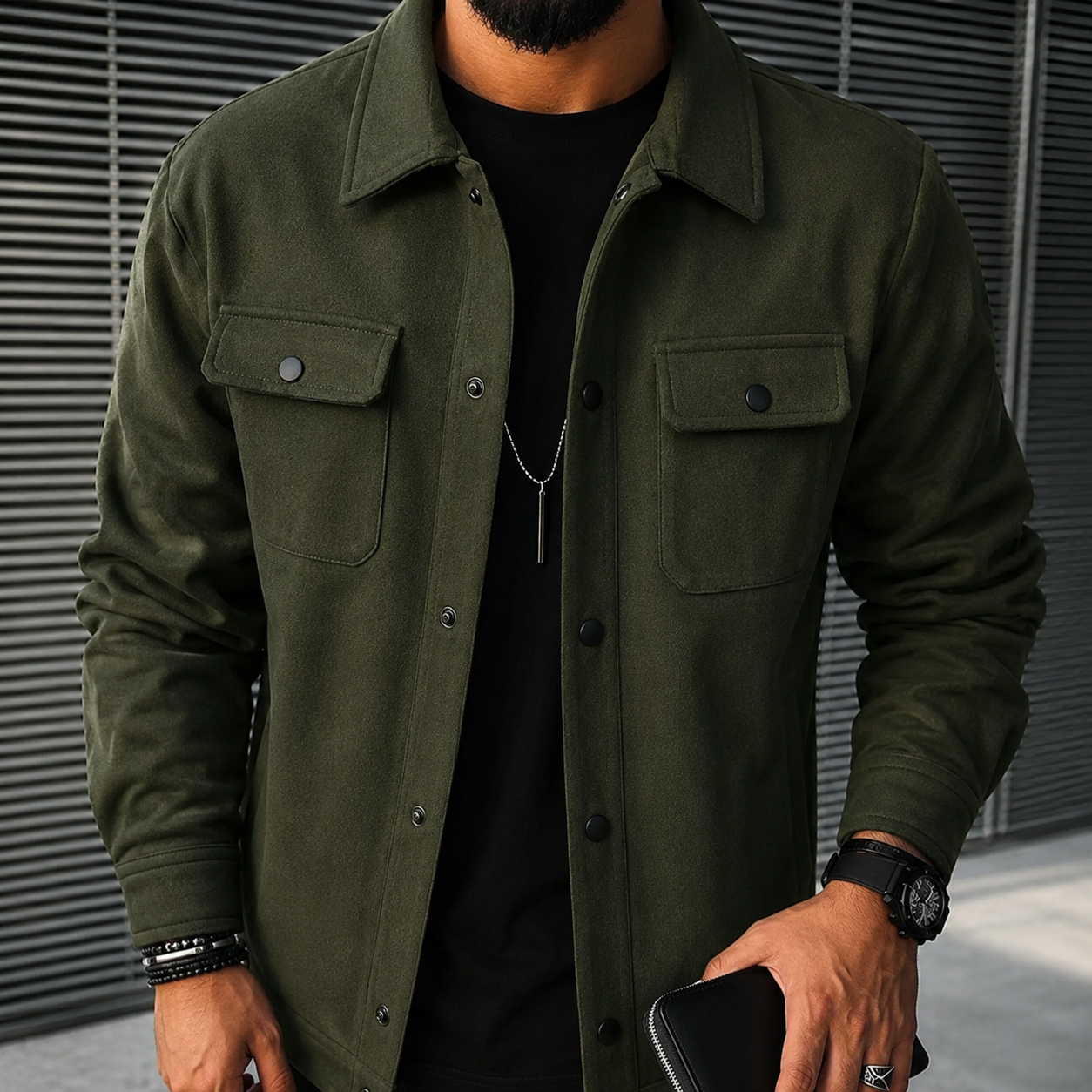 Finn - Lässiges Herren-Overshirt mit Knopfverschluss