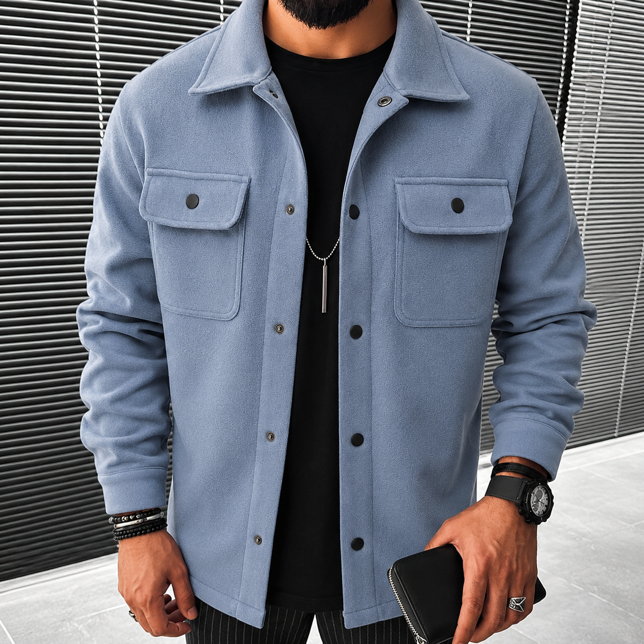 Finn - Lässiges Herren-Overshirt mit Knopfverschluss