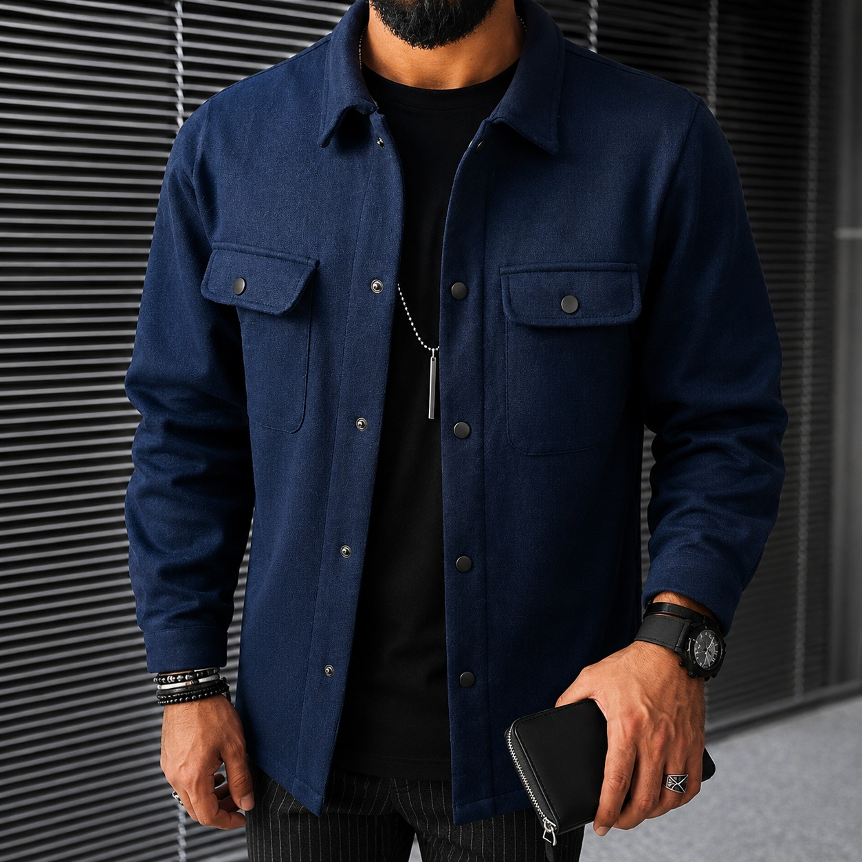 Finn - Lässiges Herren-Overshirt mit Knopfverschluss
