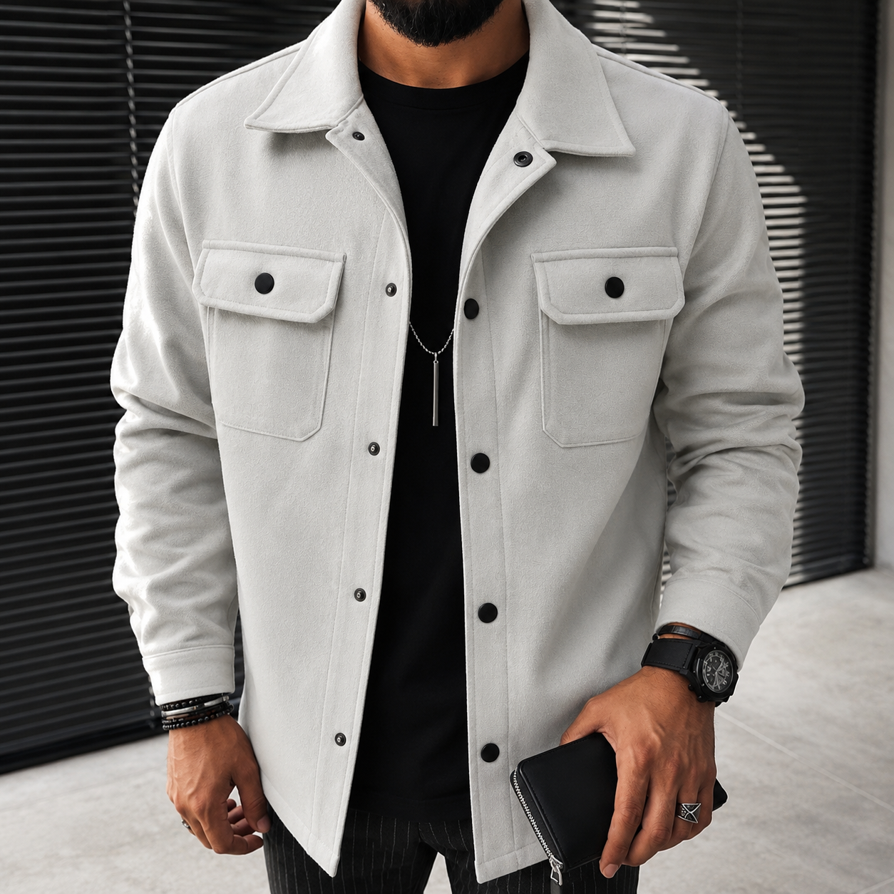 Finn - Lässiges Herren-Overshirt mit Knopfverschluss