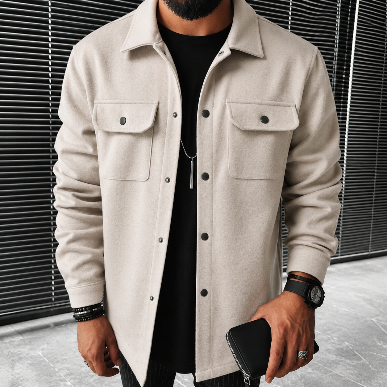 Finn - Lässiges Herren-Overshirt mit Knopfverschluss