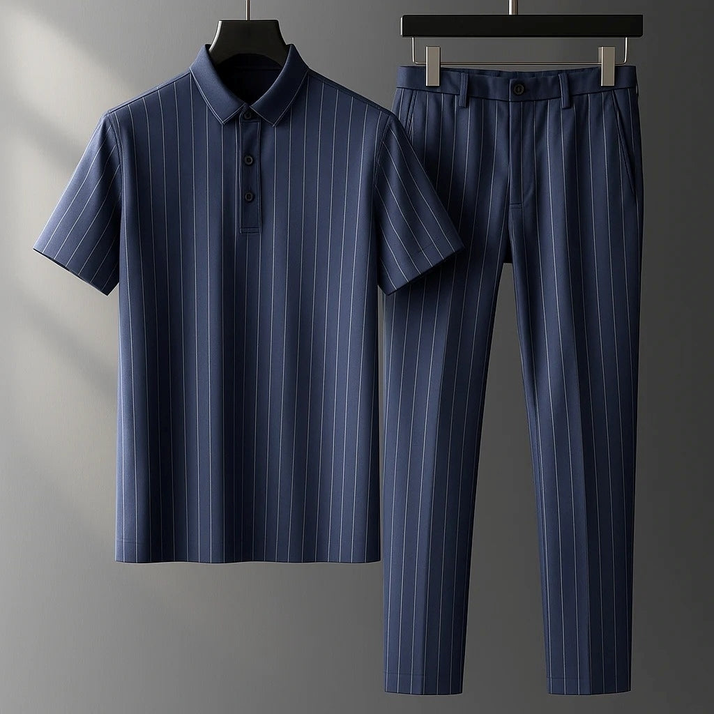 Donny - Locker gestreiftes Polo-Set