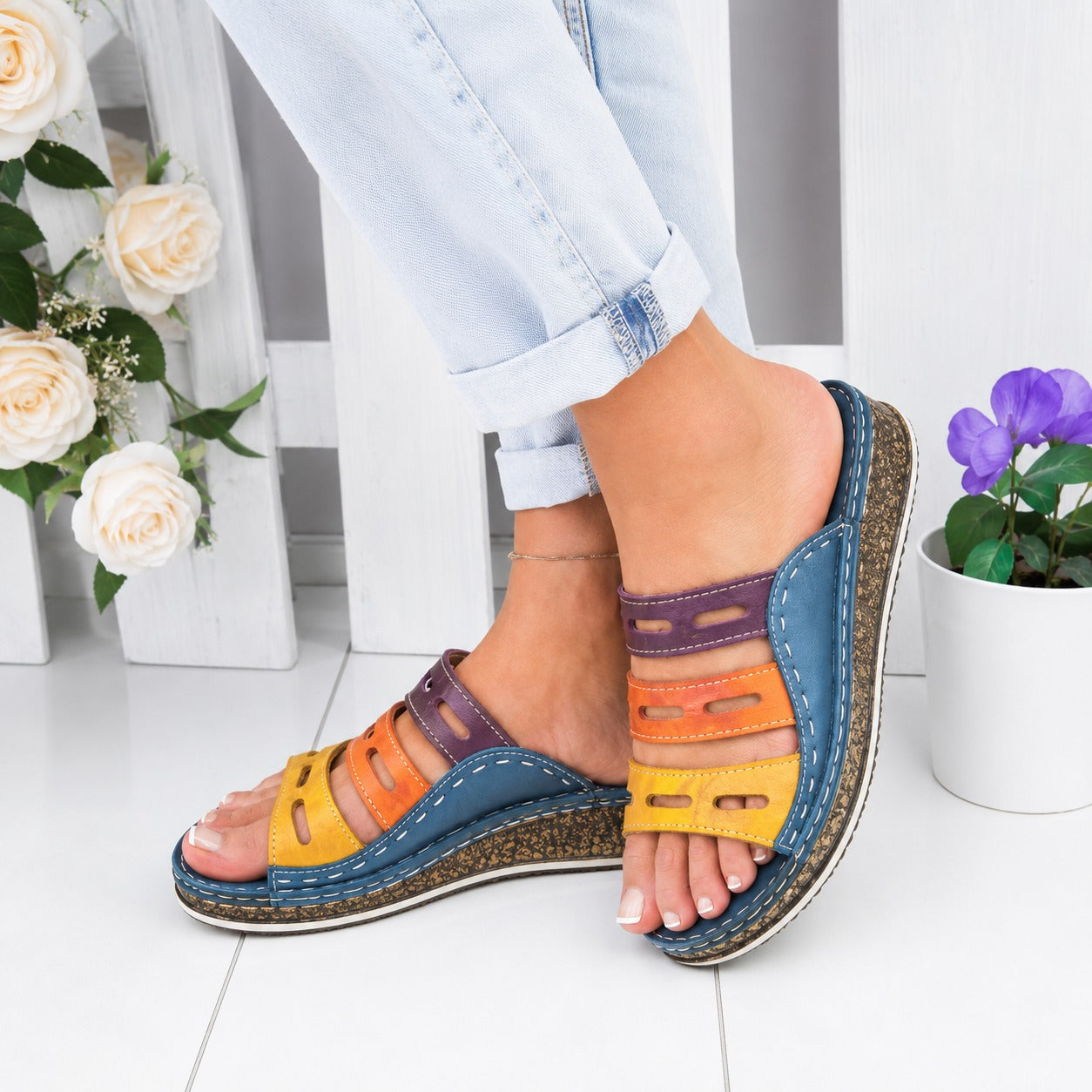 Christina - Bunte Freizeitsandalen