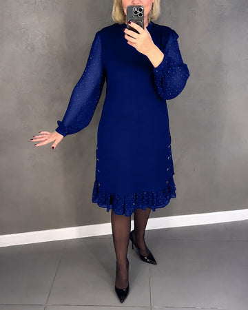 Gabriela - Stilvolles langärmeliges Punktkleid