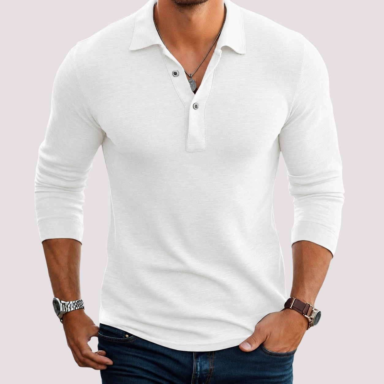 Jack - Komfortables Langarm-Poloshirt