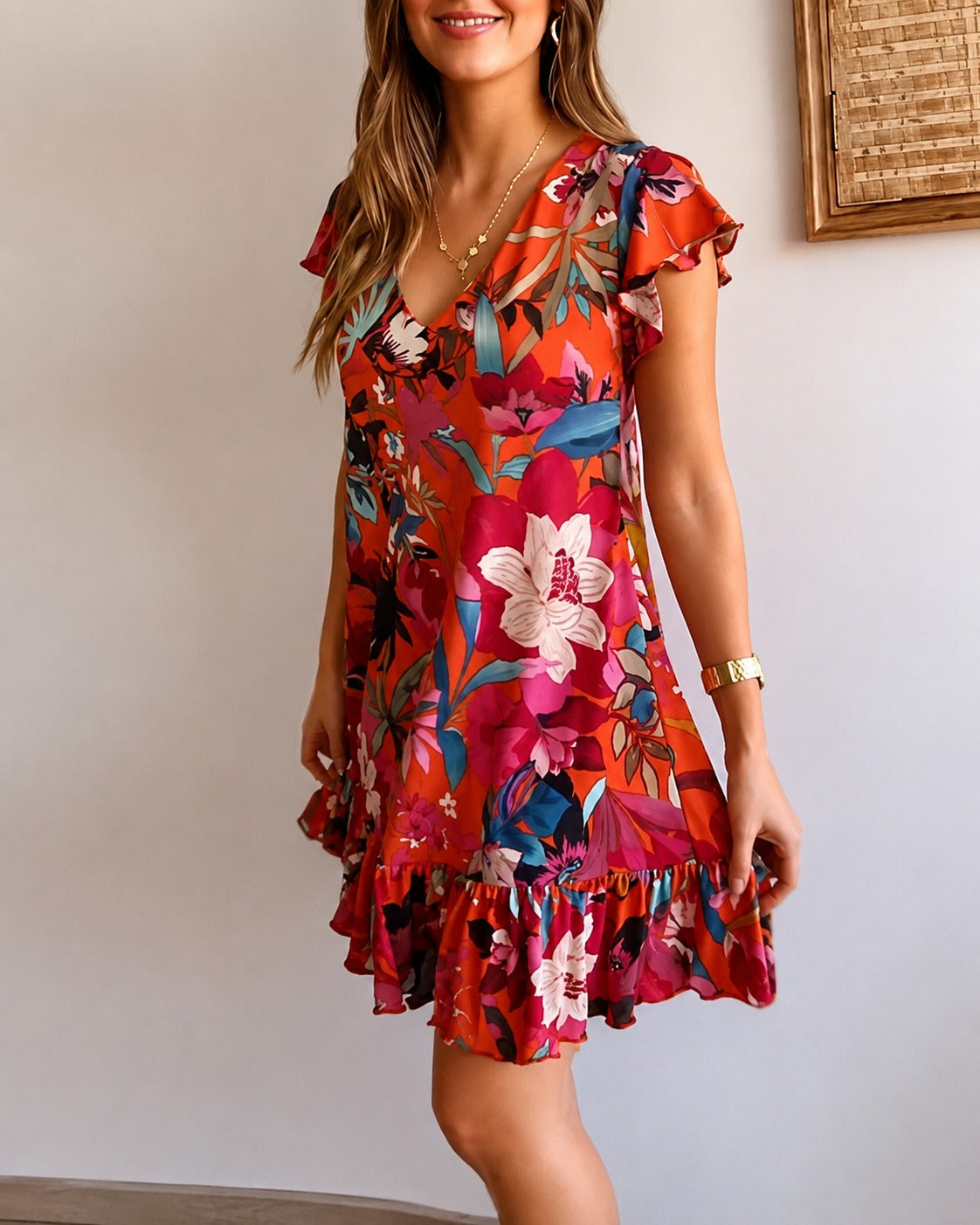 Katelyn - Elegantes Blumenmusterkleid
