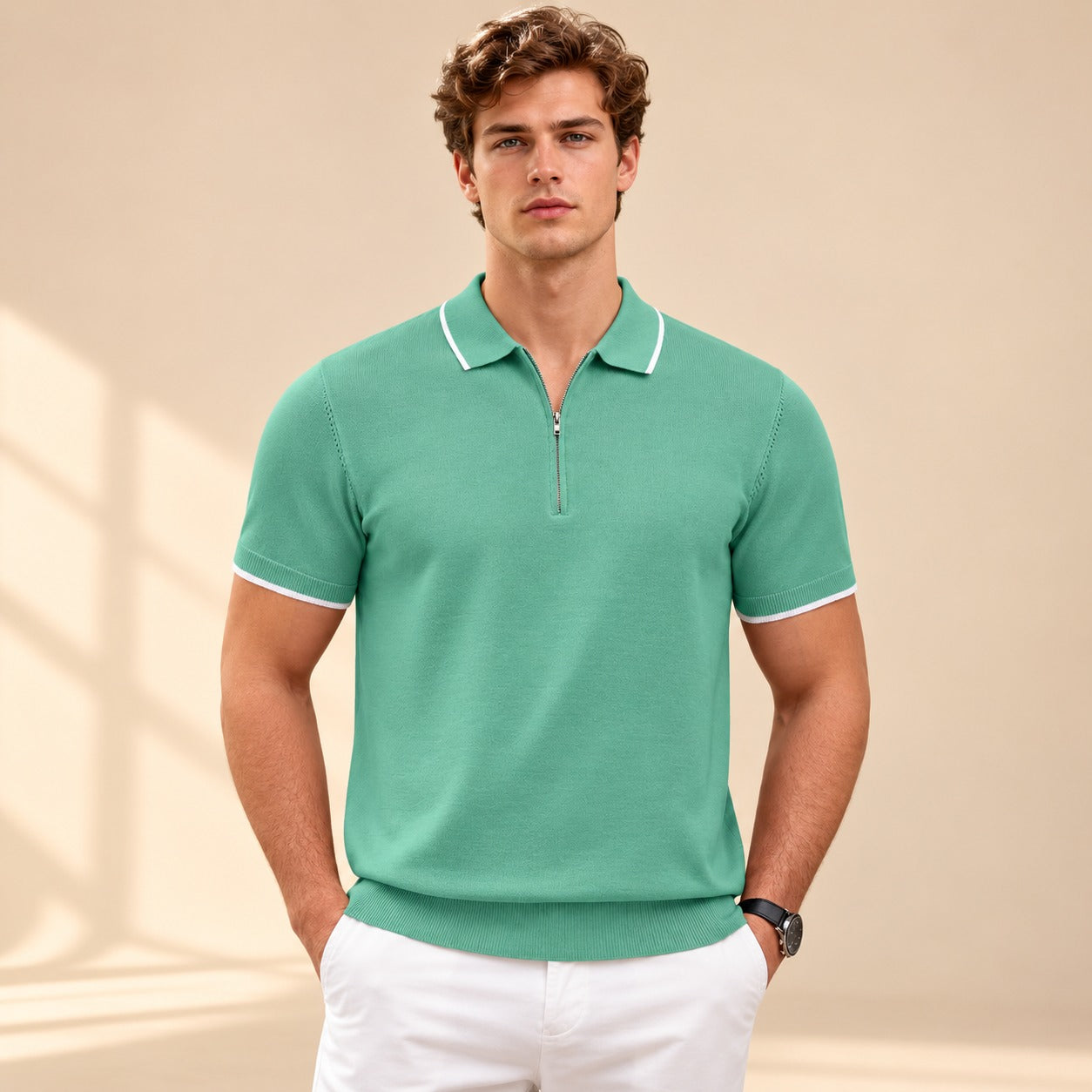 Leonard - Lässiges Reißverschluss-Poloshirt