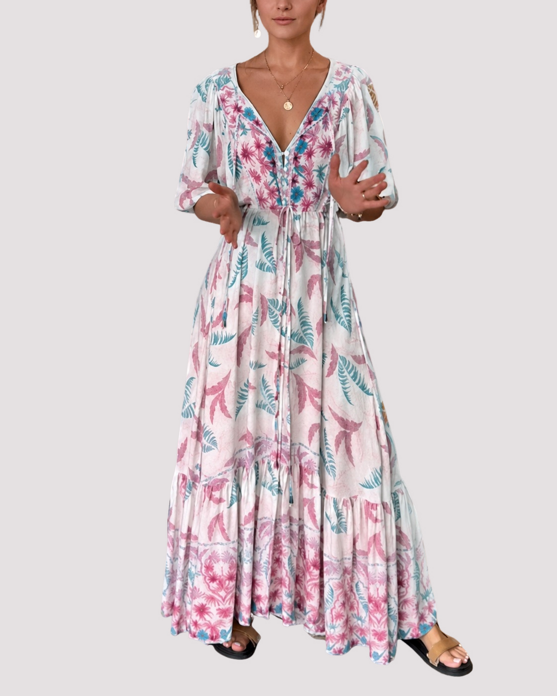 Ashley - Langes Blumen-Maxikleid