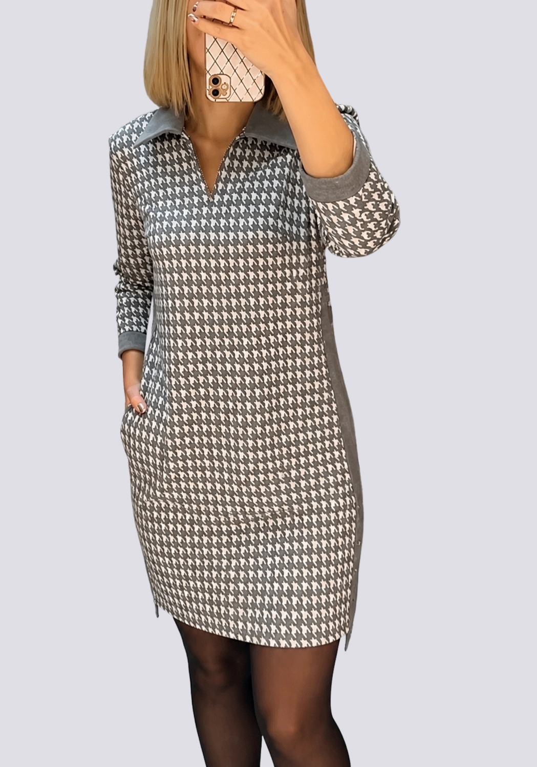 Saskia - Stilvolles Revers-Minikleid