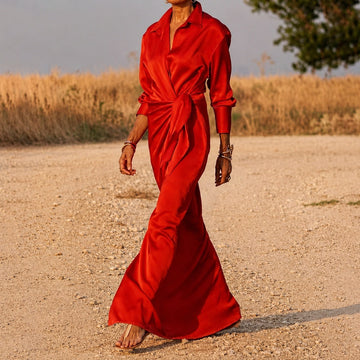 Connie - Maxikleid mit langen Ärmeln im Wickellook
