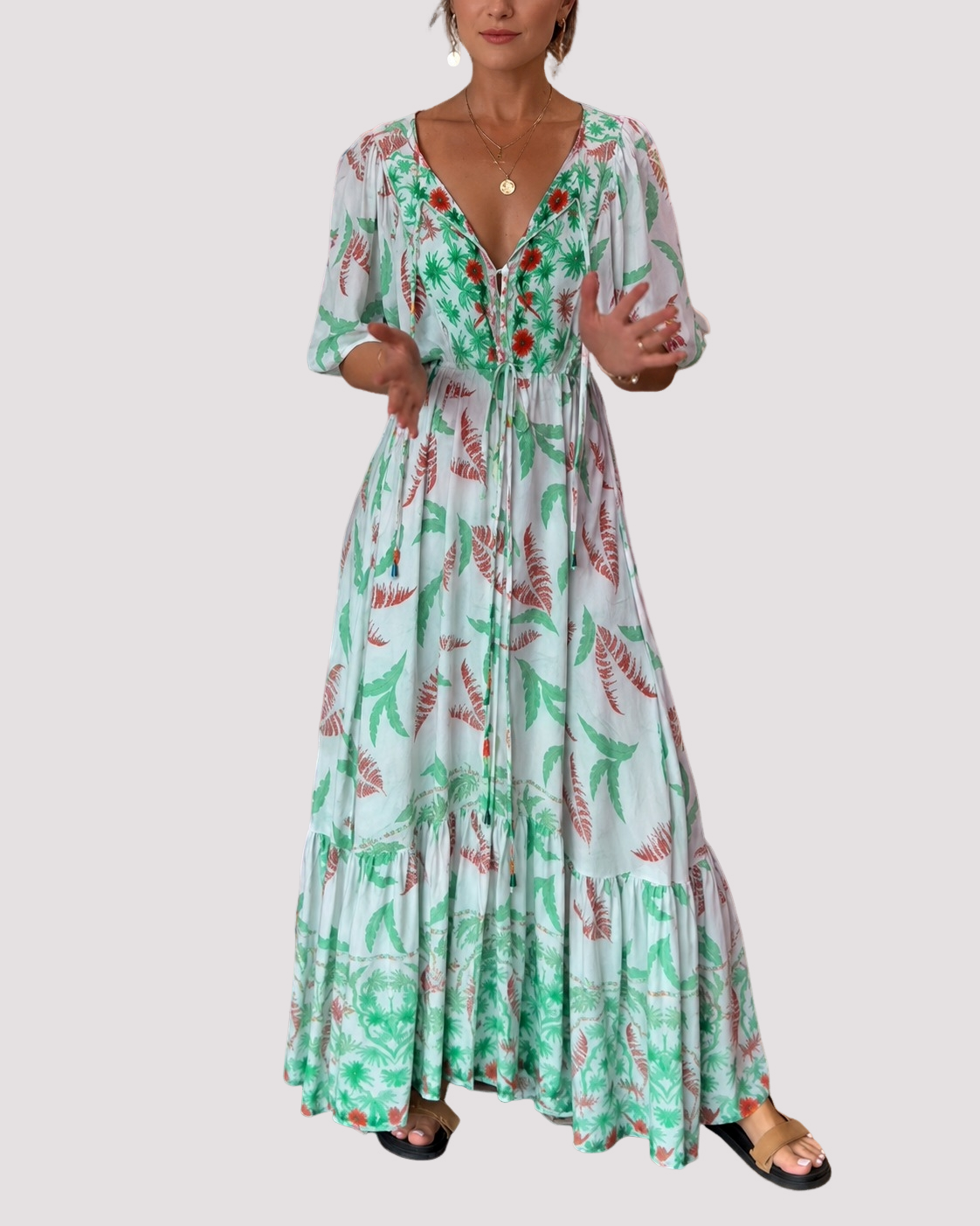 Ashley - Langes Blumen-Maxikleid