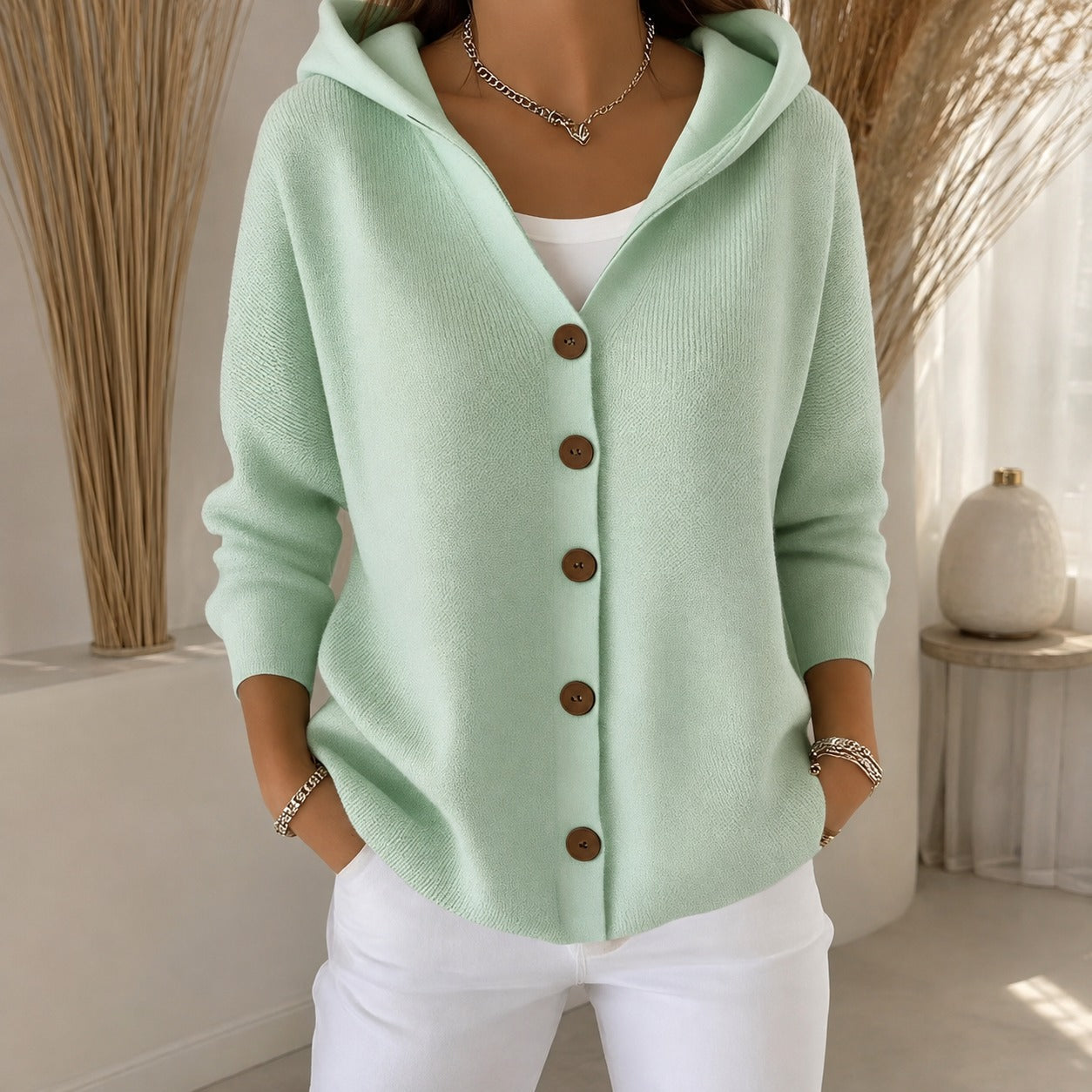 Ryanne - Komfortable Langarmjacke mit Kapuze für Damen