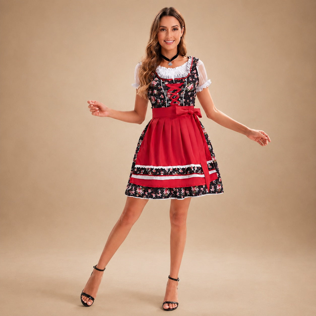Angela - Stilvolles Blumen-Oktoberfestkleid