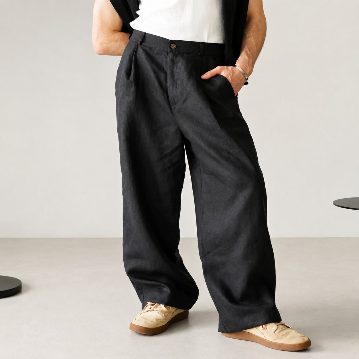 Hashim - Bequeme Weite Faltenhose