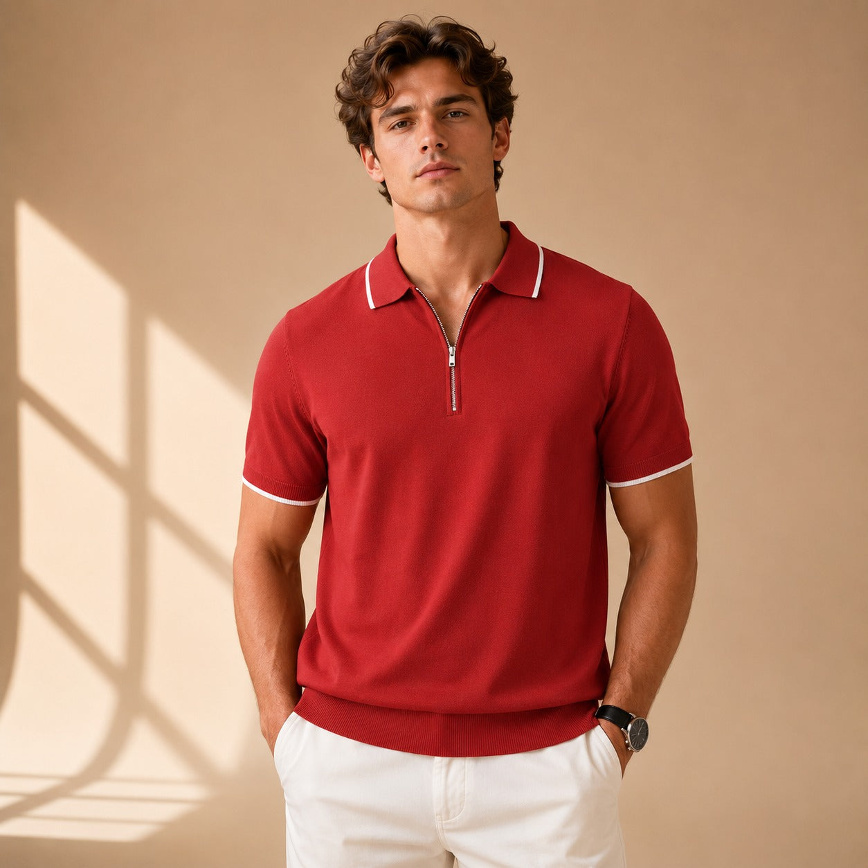 Leonard - Lässiges Reißverschluss-Poloshirt