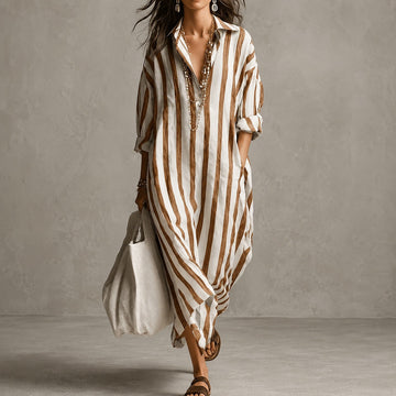 Elysia - Weites Hemdkleid mit langen Ärmeln