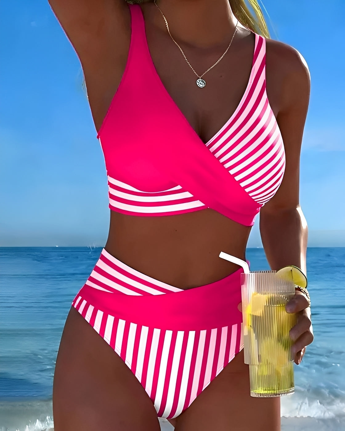 Angelica - Eleganter Gestreifter Bikini