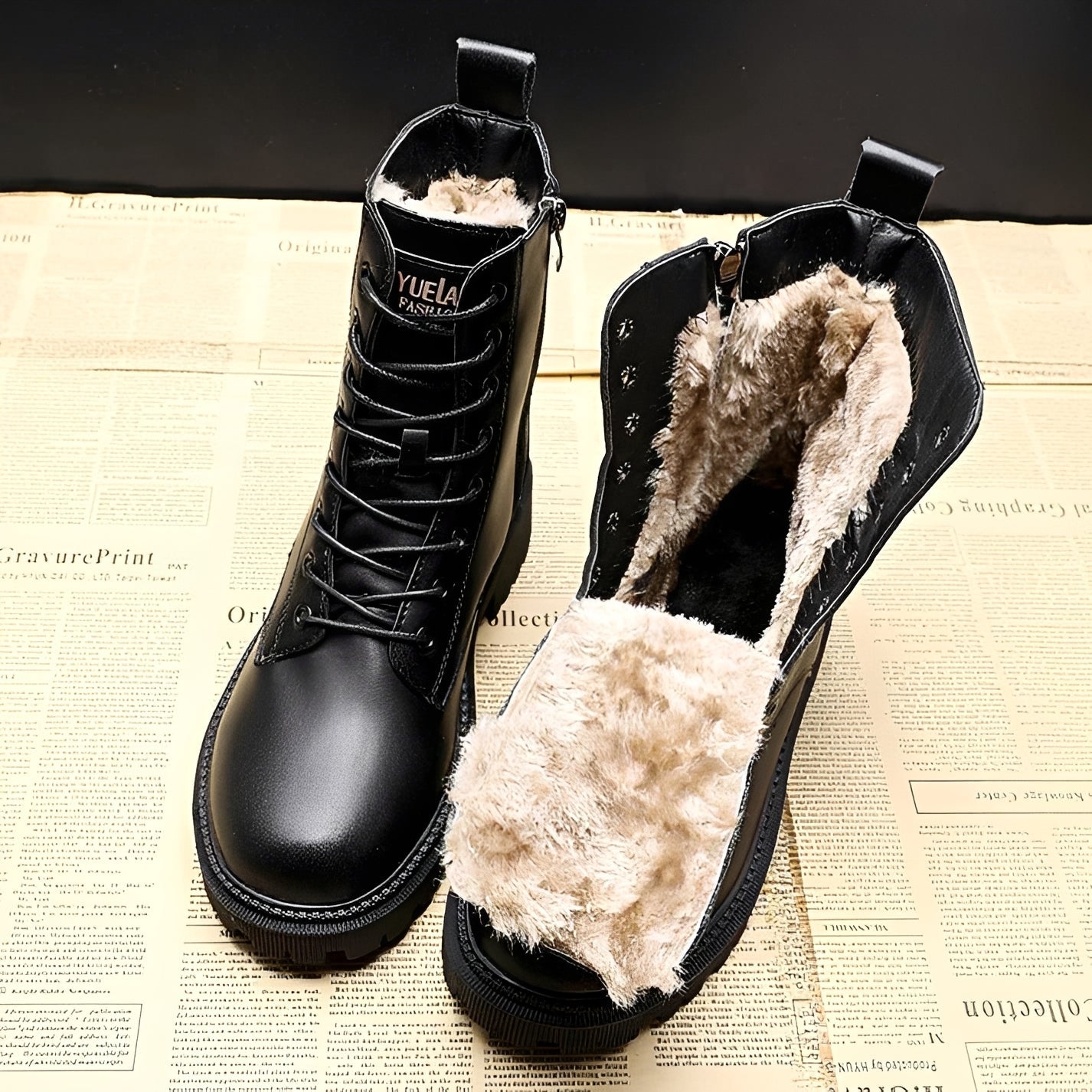 Adelpha - Schwarze Winterstiefel für frostige Tage