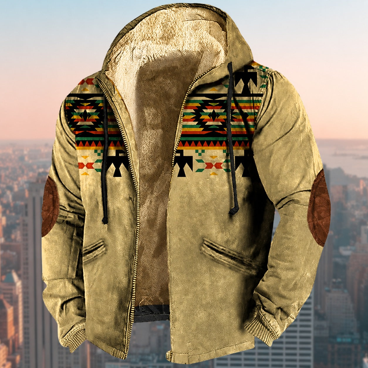 Laszlo - Kapuzenjacke für Herren mit Tribal-Muster
