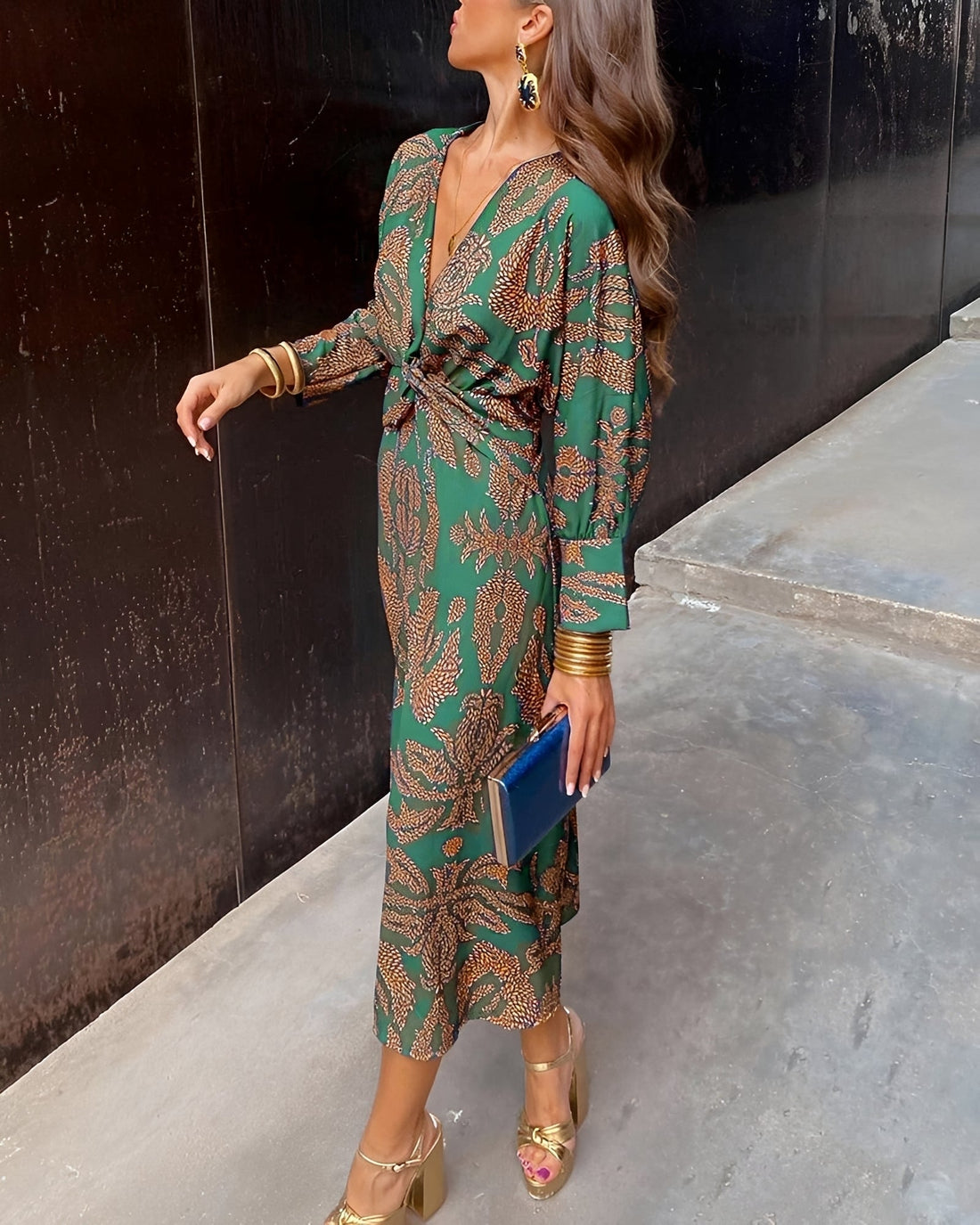 Yahya - Langes Midikleid mit Print