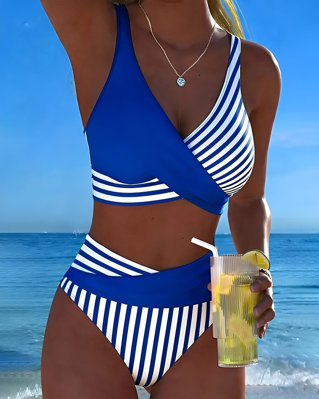 Angelica - Eleganter Gestreifter Bikini