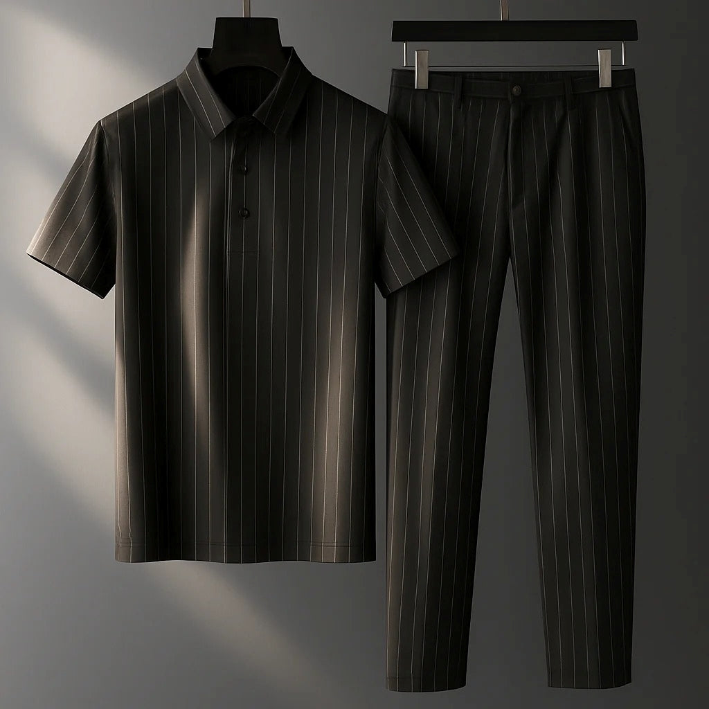 Donny - Locker gestreiftes Polo-Set