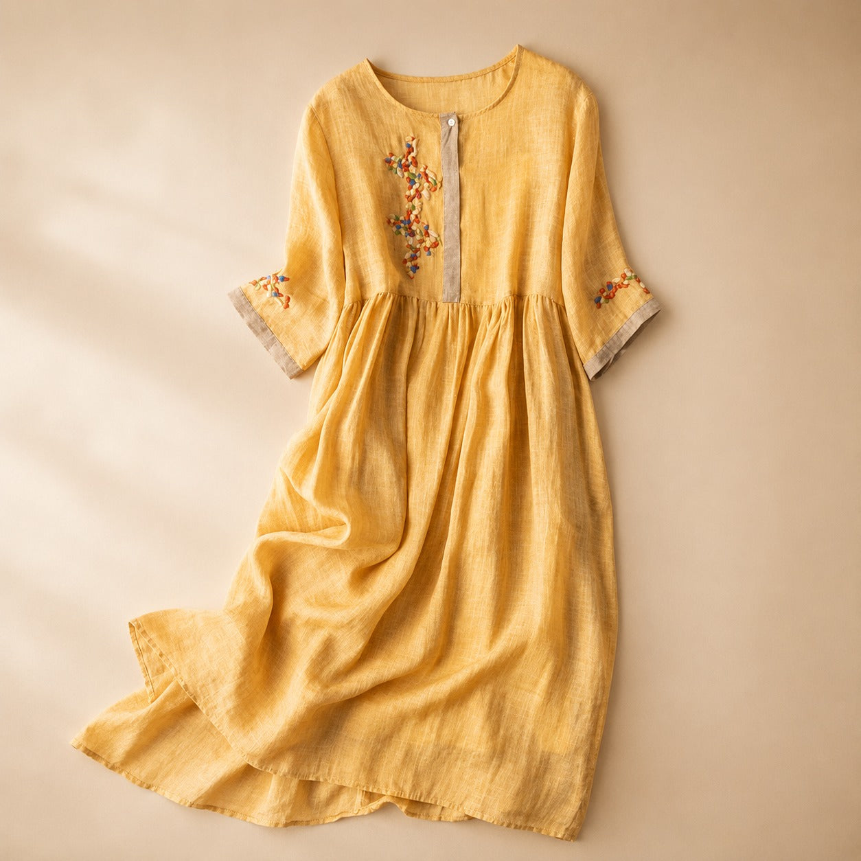 Laura - Lässiges Boho-Kleid mit Stickereien