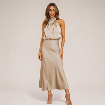Lillie - Elegantes Kleid mit Neckholder-Ausschnitt