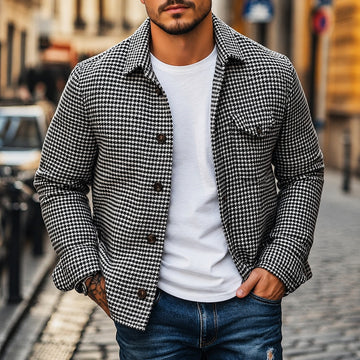 Andrew - Retro Einreihige Jacke im Hemd-Stil