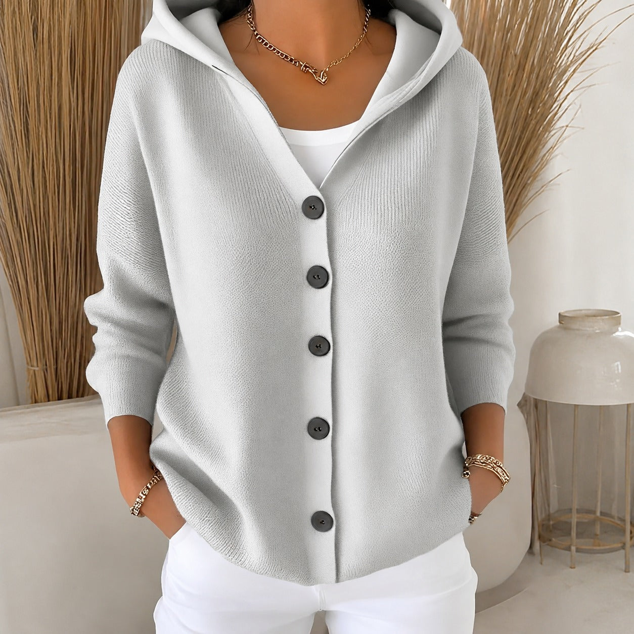 Ryanne - Komfortable Langarmjacke mit Kapuze für Damen