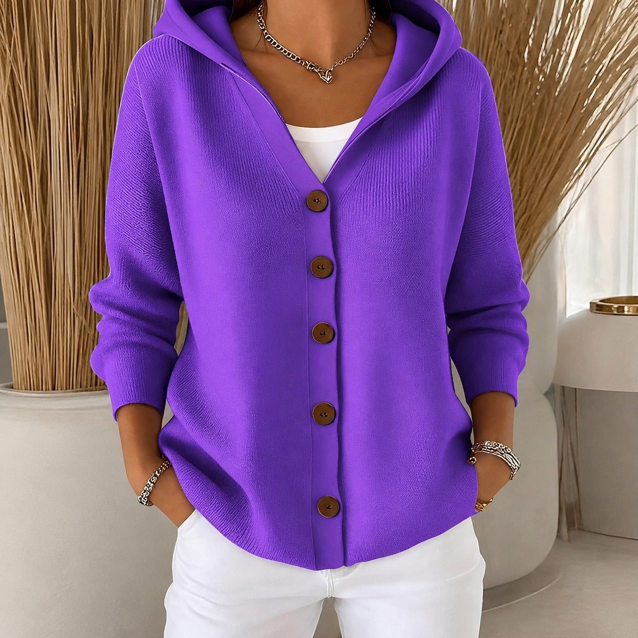 Ryanne - Komfortable Langarmjacke mit Kapuze für Damen