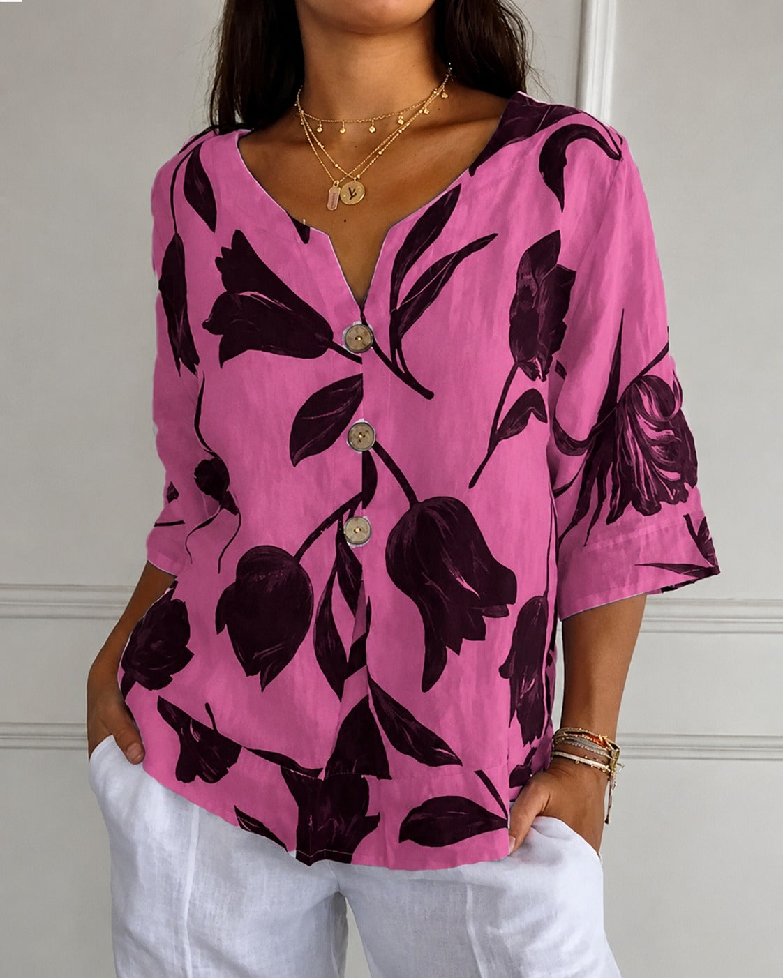 Chiara - Stilvolle Blumenbluse