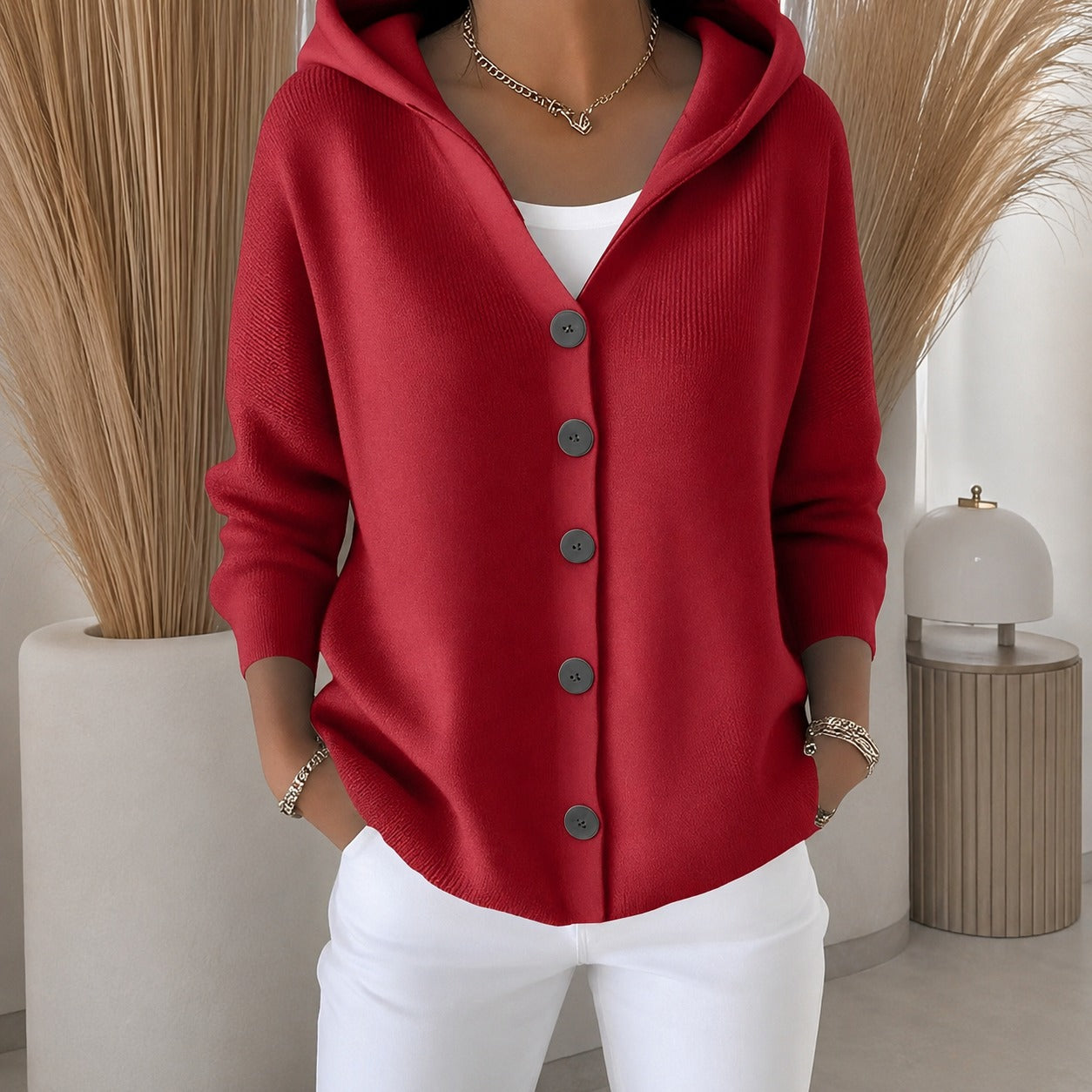 Ryanne - Komfortable Langarmjacke mit Kapuze für Damen