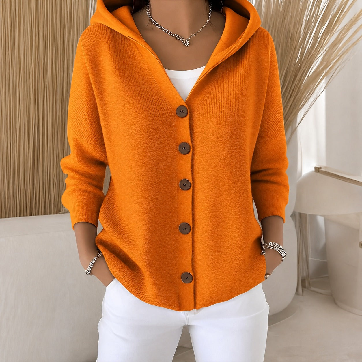 Ryanne - Komfortable Langarmjacke mit Kapuze für Damen