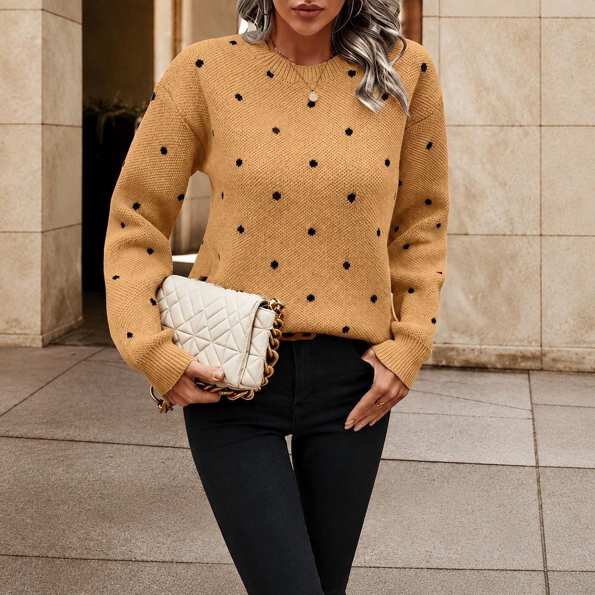 Karly - Damenpullover mit Punktmuster