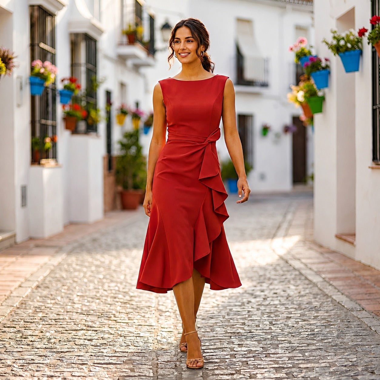 Jaiden - Schickes Midikleid mit Falten