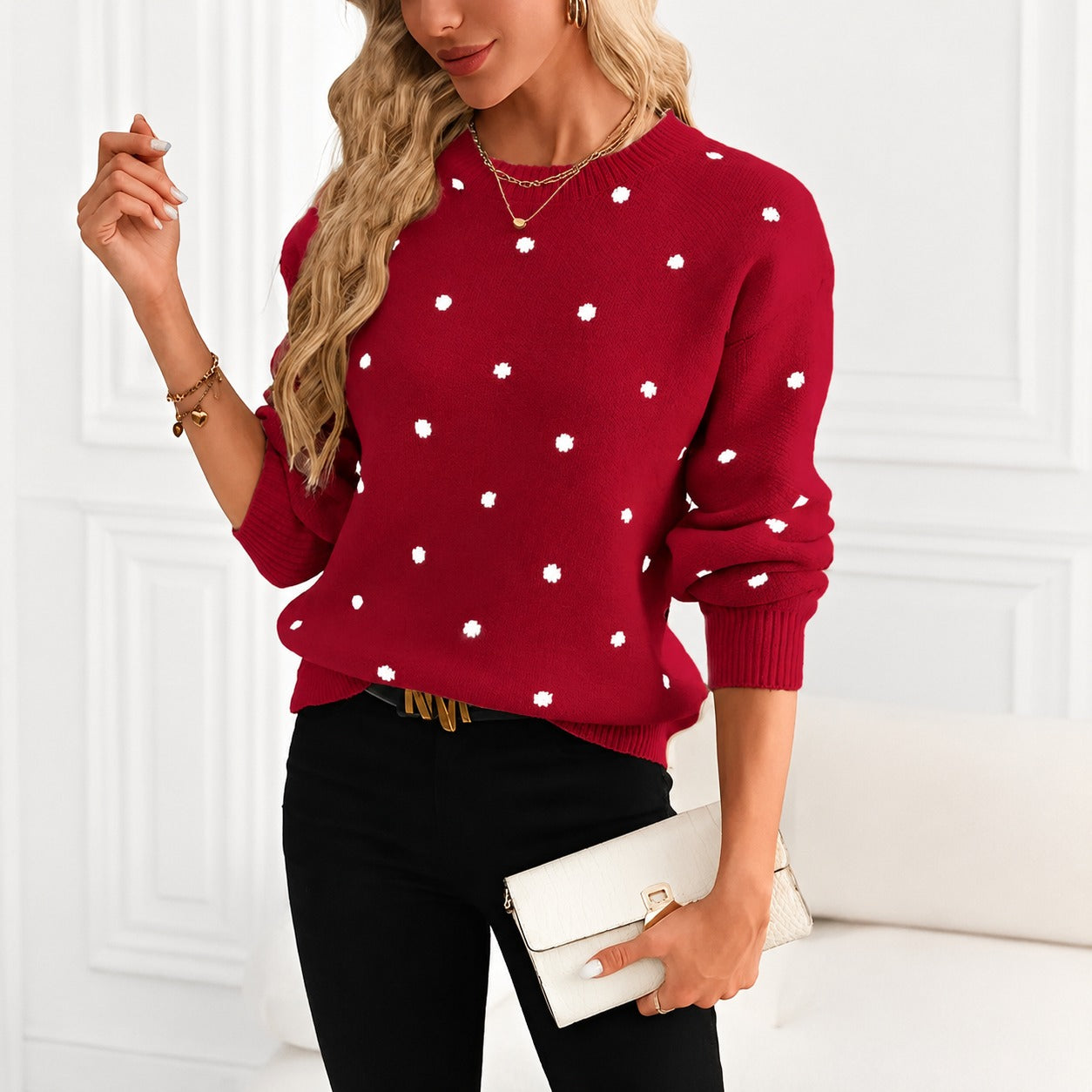 Karly - Damenpullover mit Punktmuster