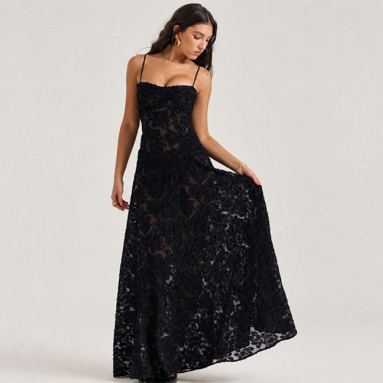 Jazmine - Stilvolles, enges Maxikleid